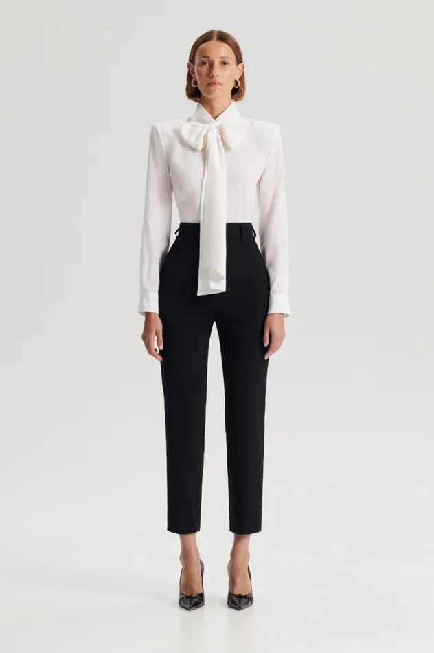 Trousers Women Scanlan Theodore TAILORED CROPPED TROUSER Black