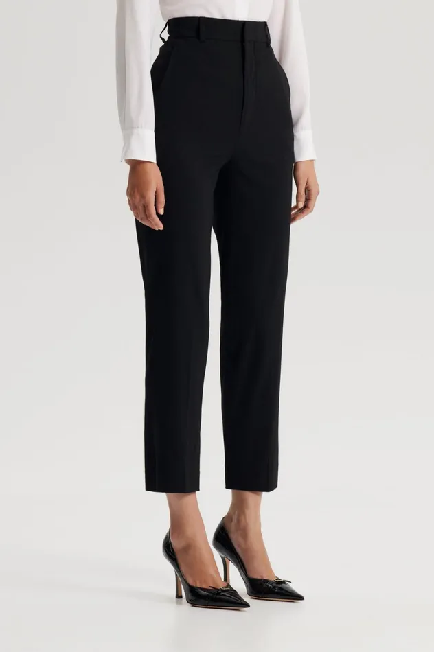 Trousers Women Scanlan Theodore TAILORED CROPPED TROUSER Black