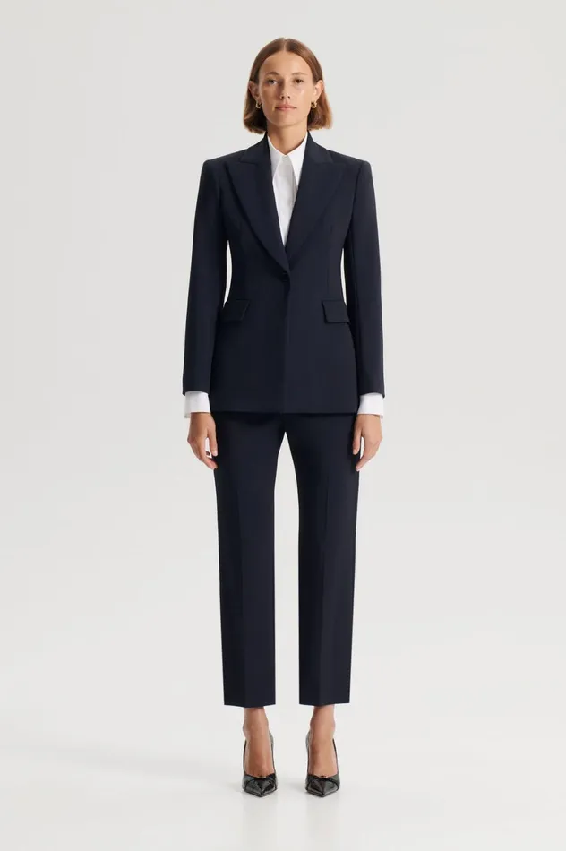 Trousers Women Scanlan Theodore TAILORED SLIM CROP TROUSER Navy
