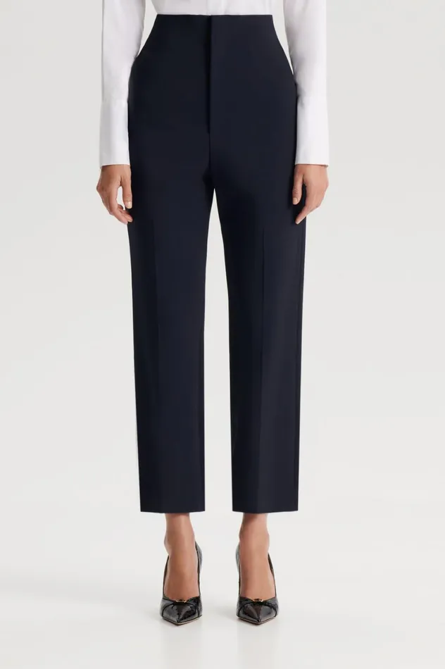 Trousers Women Scanlan Theodore TAILORED SLIM CROP TROUSER Navy Trousers Women Scanlan Theodore TAILORED SLIM CROP TROUSER Navy