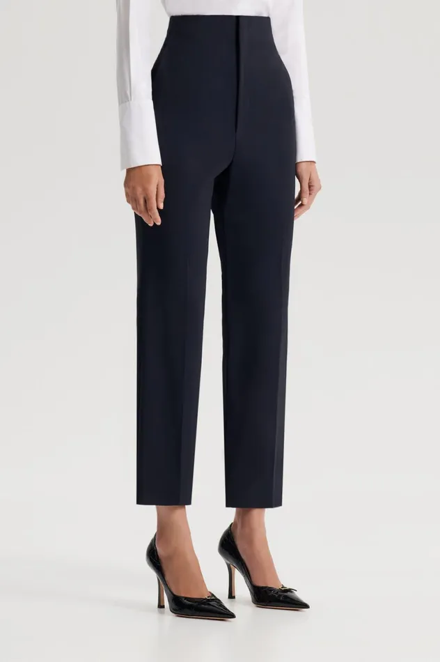 Trousers Women Scanlan Theodore TAILORED SLIM CROP TROUSER Navy Trousers Women Scanlan Theodore TAILORED SLIM CROP TROUSER Navy