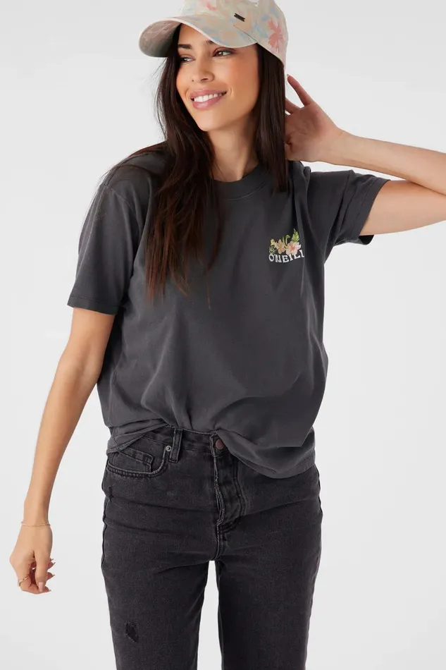 TULUM FLORAL TEE Washed Black Women O039NEILL Clothing