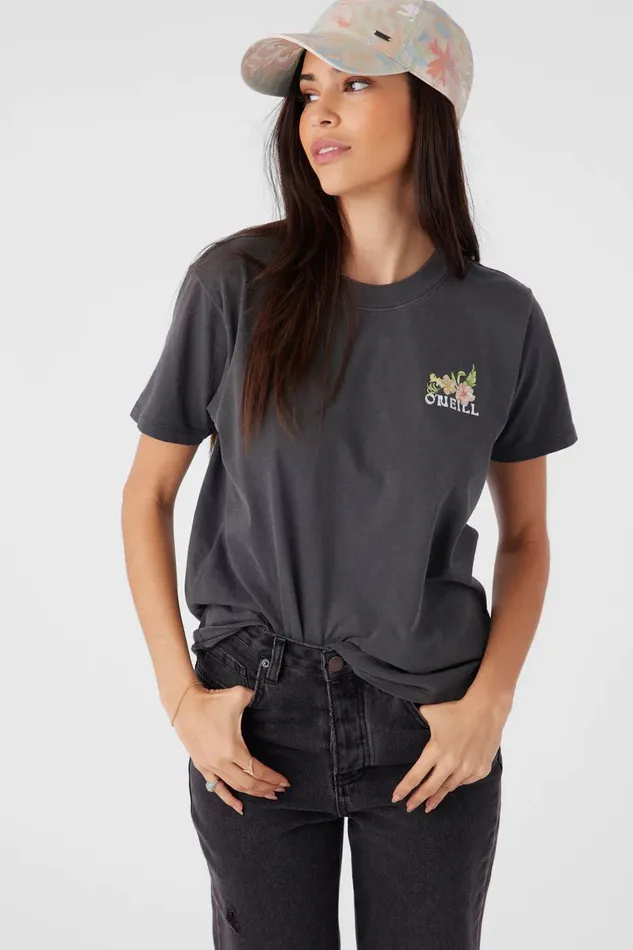 TULUM FLORAL TEE Washed Black Women O039NEILL Clothing