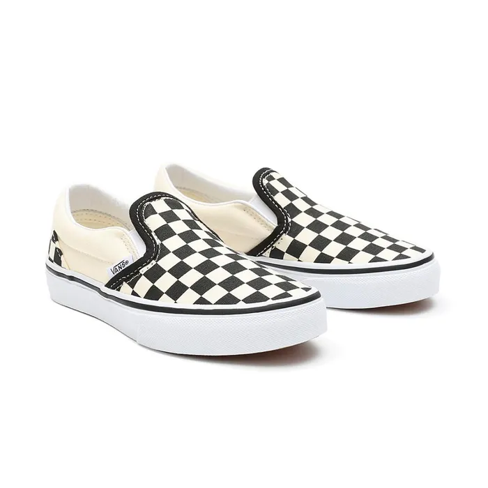 Vans Classics Kids Checkerboard Classic SlipOn Shoes 48 Years Black White