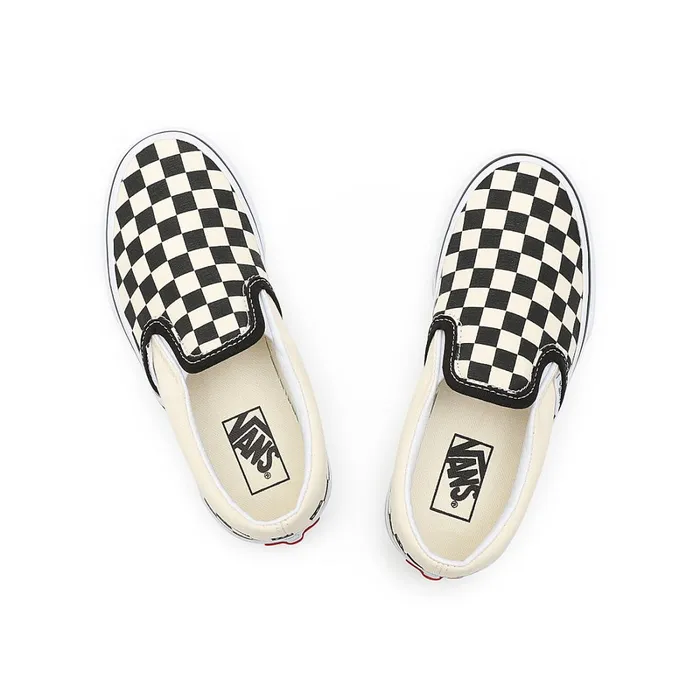 Vans Classics Kids Checkerboard Classic SlipOn Shoes 48 Years Black White