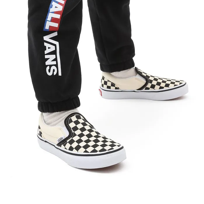 Vans Classics Kids Checkerboard Classic SlipOn Shoes 48 Years Black White