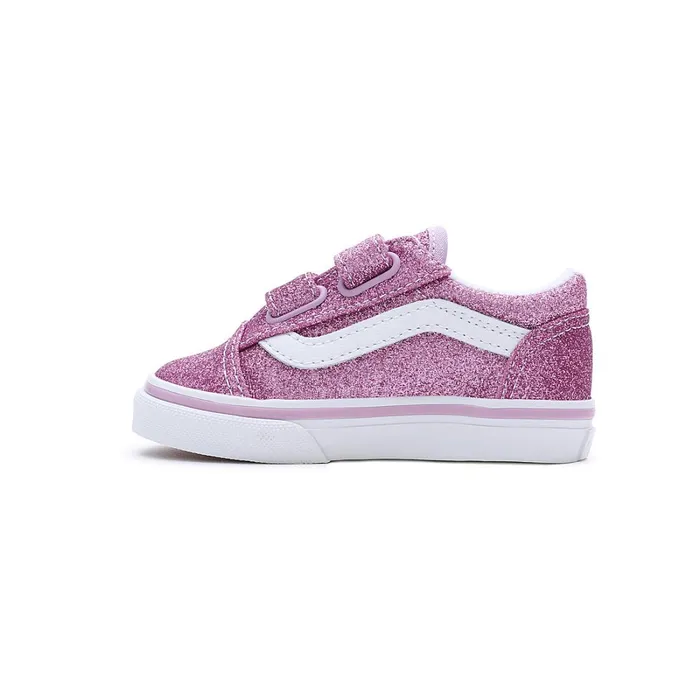 Vans Classics Kids Toddler Glitter Old Skool Hook And Loop Shoes 14 Years Purple