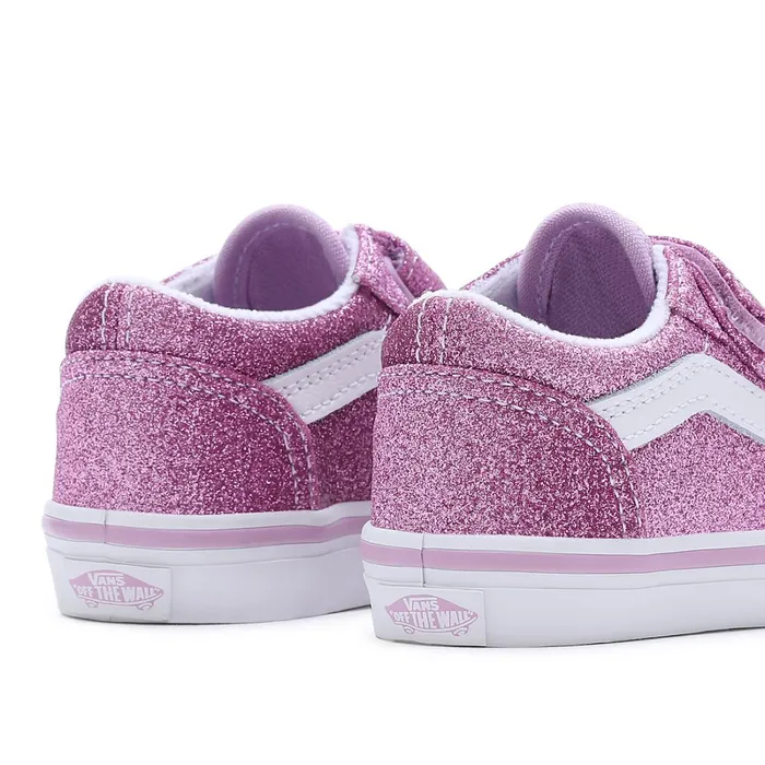 Vans Classics Kids Toddler Glitter Old Skool Hook And Loop Shoes 14 Years Purple