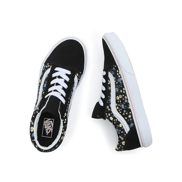 Vans Classics Kids Youth Floral Old Skool Shoes 814 Years Black