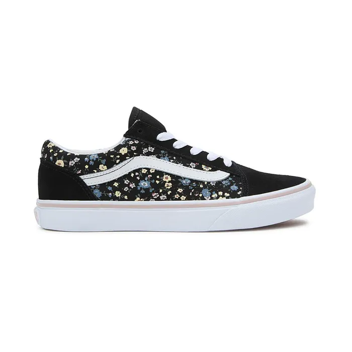 Vans Classics Kids Youth Floral Old Skool Shoes 814 Years Black