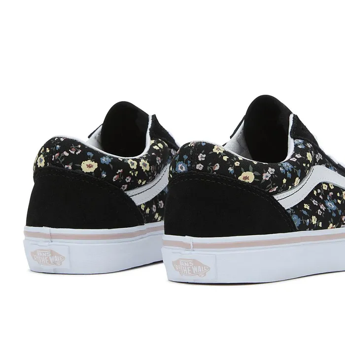 Vans Classics Kids Youth Floral Old Skool Shoes 814 Years Black