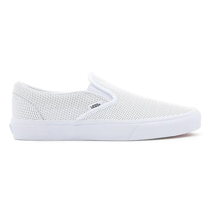 Vans Classics Men Perf Leather Classic SlipOn Shoes White