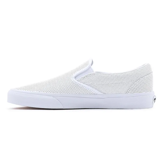Vans Classics Men Perf Leather Classic SlipOn Shoes White