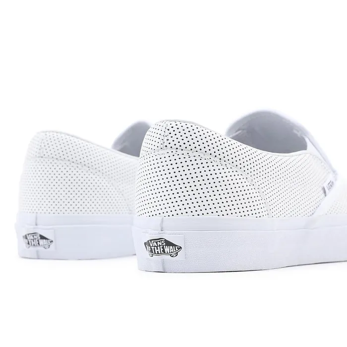 Vans Classics Men Perf Leather Classic SlipOn Shoes White
