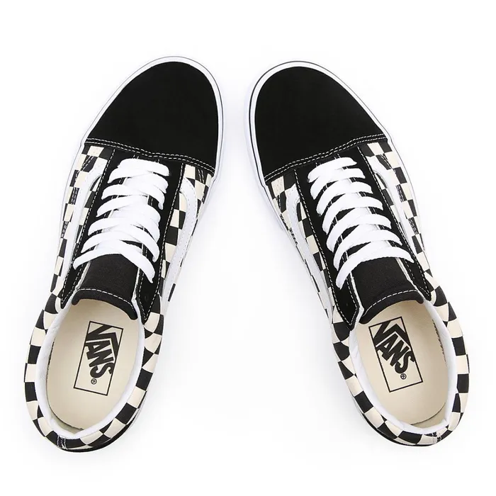 Vans Classics Men Primary Check Old Skool Shoes Black White