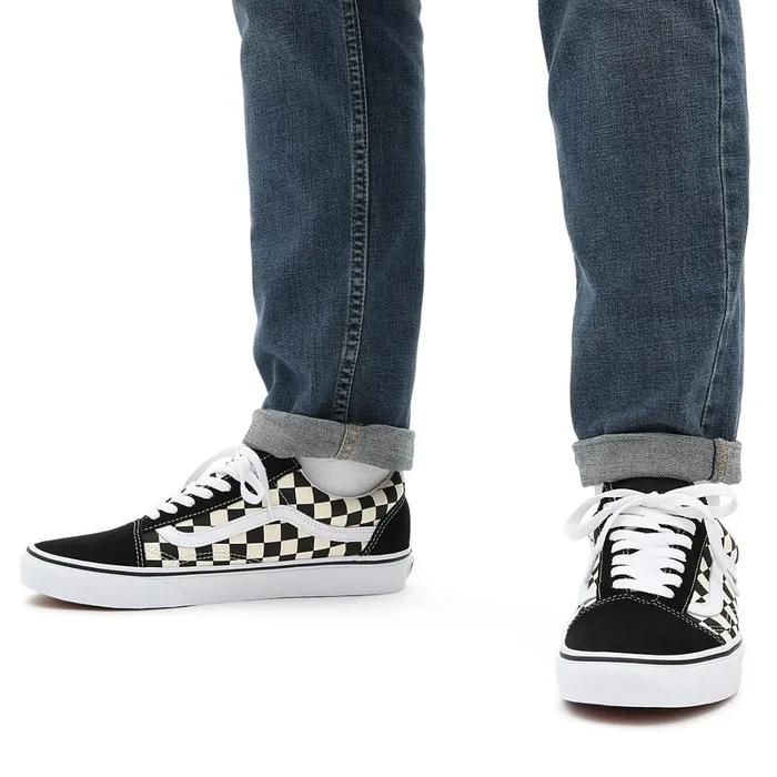 Vans Classics Men Primary Check Old Skool Shoes Black White