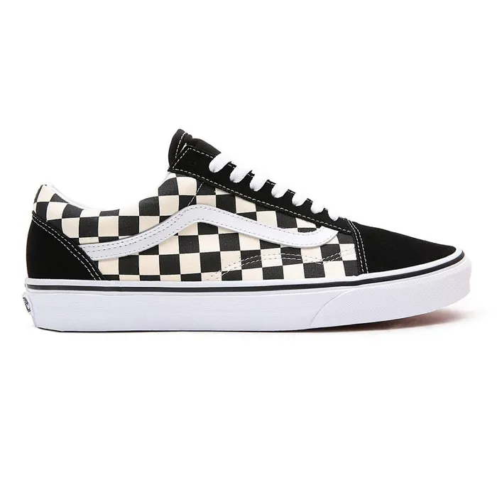 Vans Classics Men Primary Check Old Skool Shoes Black White