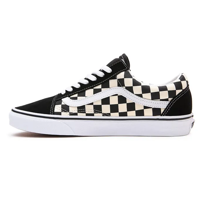 Vans Classics Men Primary Check Old Skool Shoes Black White