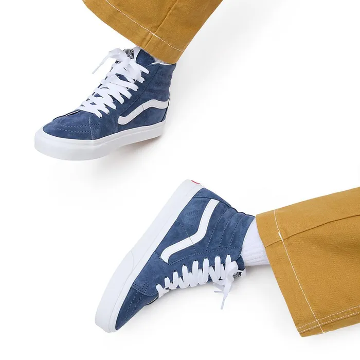 Vans Classics Men Sk8Hi Pig Suede Shoes Blue