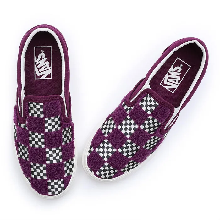 Vans Classics Women Tufted Check Classic SlipOn Shoes Purple