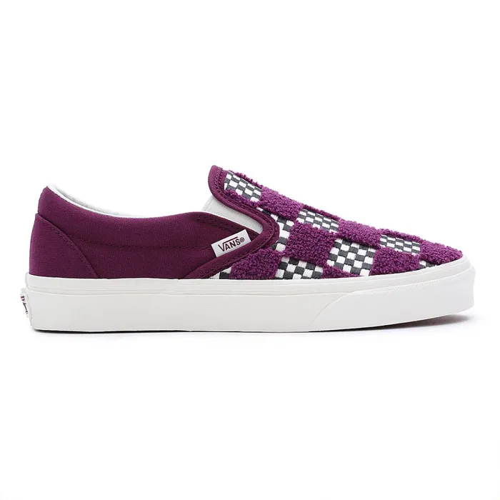 Vans Classics Women Tufted Check Classic SlipOn Shoes Purple