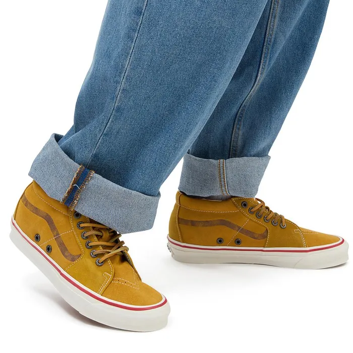 Vans HiTop Shoes Women Vault By X Nigel Cabourn OG Sk8Mid LX Shoes Pink