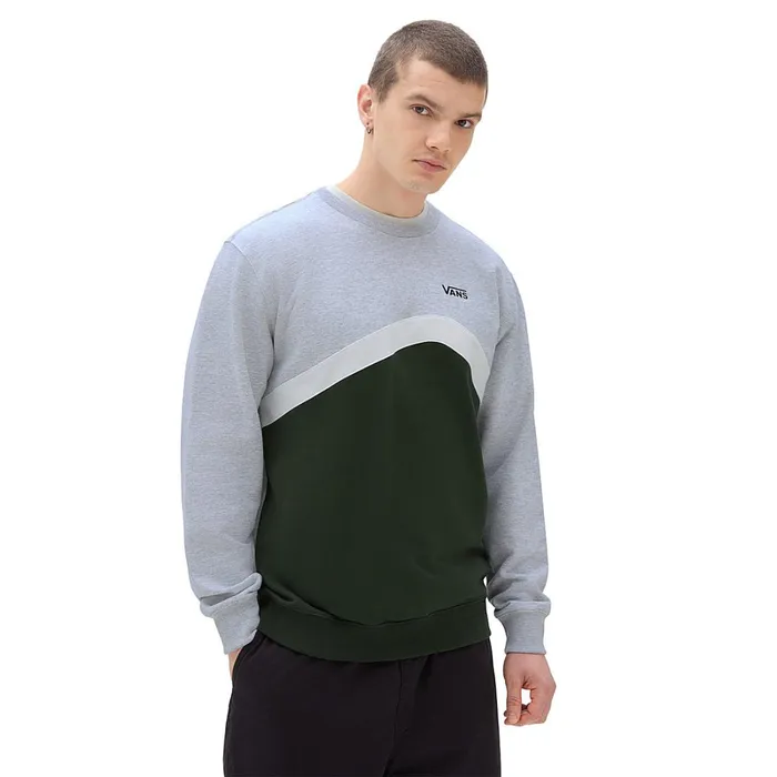 Vans Hoodies and Sweatshirts Men Sidestripe Block Crew Sweatshirt Green