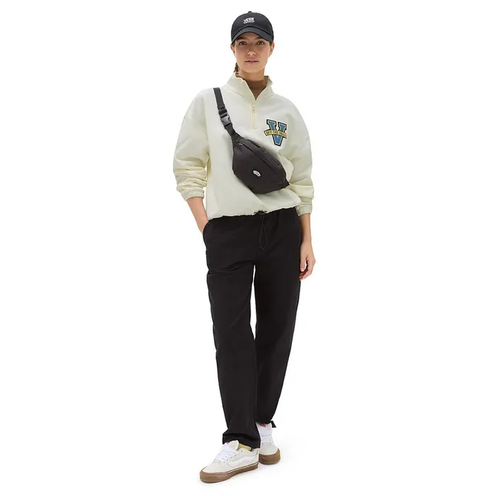 Vans Hoodies and Sweatshirts Women Varsity V Half Zip Mock Neck Sweatshirt White