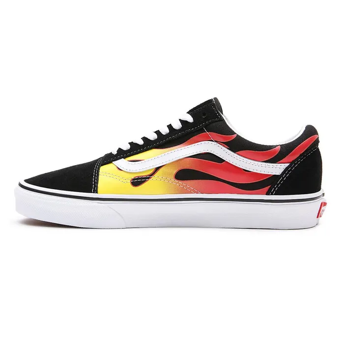 Vans Lowtop Shoes Men Flame Old Skool Shoes Black
