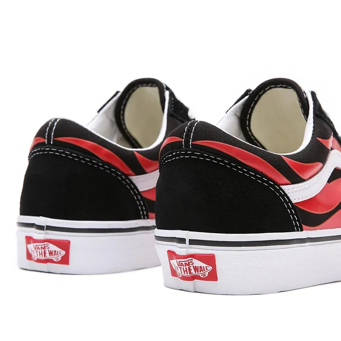 Vans Lowtop Shoes Men Flame Old Skool Shoes Black