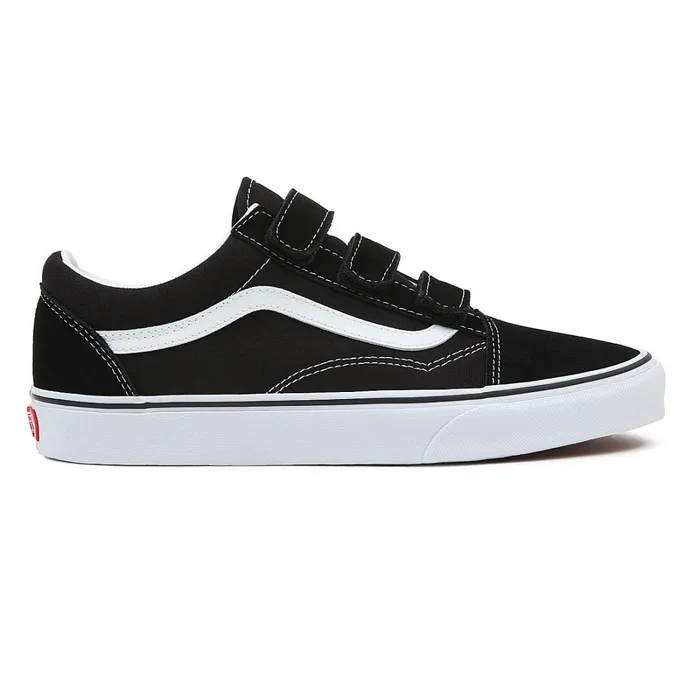 Vans Lowtop Shoes Men SuedeCanvas Old Skool Hook And Loop Shoes Black White
