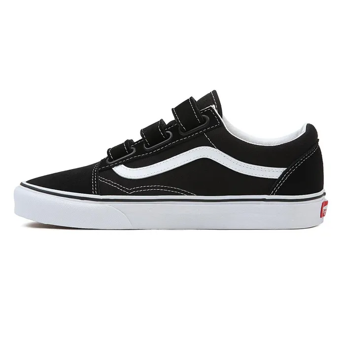 Vans Lowtop Shoes Men SuedeCanvas Old Skool Hook And Loop Shoes Black White