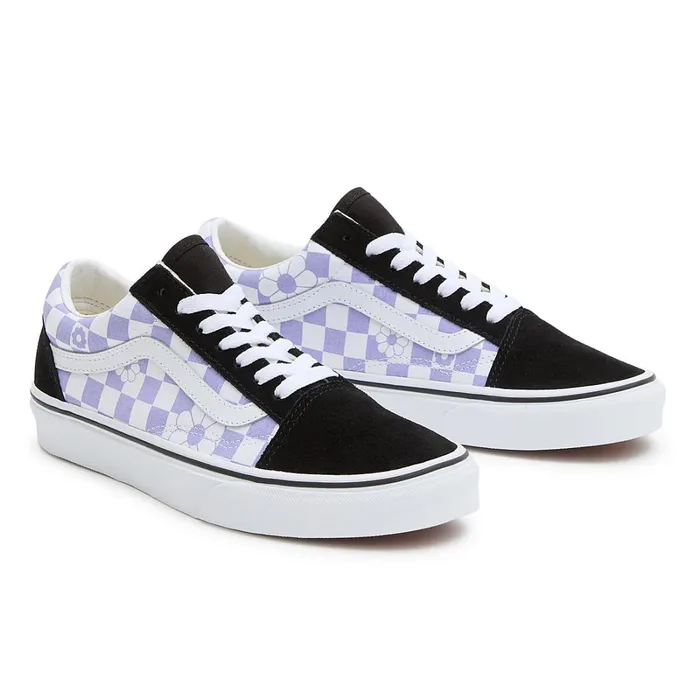 Vans Lowtop Shoes Women Old Skool Floral Check Purple