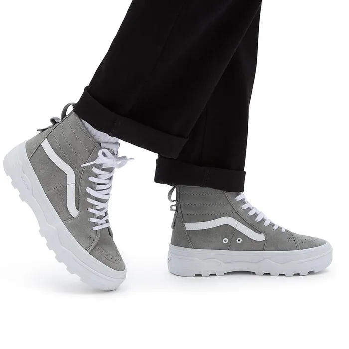 Vans Platform Shoes Women Sentry Sk8Hi Shoes Grey