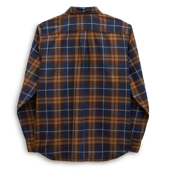 Vans Shirts Men Sycamore Long Sleeve Flannel Shirt Blue Brown