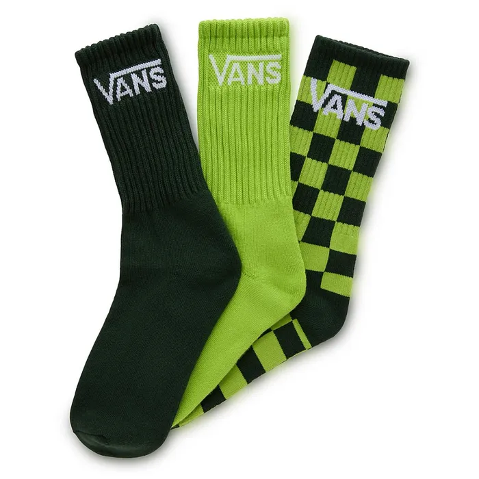 Vans Socks Kids Classics Crew Socks 3 Pairs Green