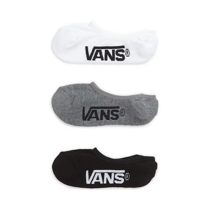 Vans Socks Women Classic Super No Show Socks 3 Pairs Black Grey