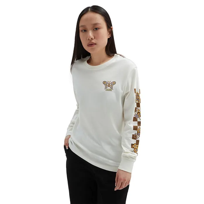Vans Tshirts and Tops Women Trippy Floral Long Sleeve TShirt White