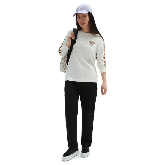 Vans Tshirts and Tops Women Trippy Floral Long Sleeve TShirt White