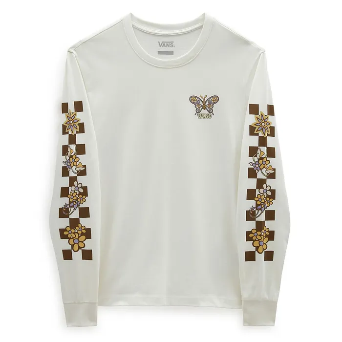 Vans Tshirts and Tops Women Trippy Floral Long Sleeve TShirt White