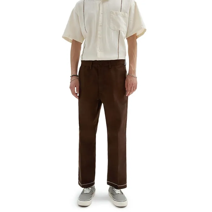 Vans Trousers and Jeans Men Michael February Authentic Relaxed Cropped Chino Trousers Brown