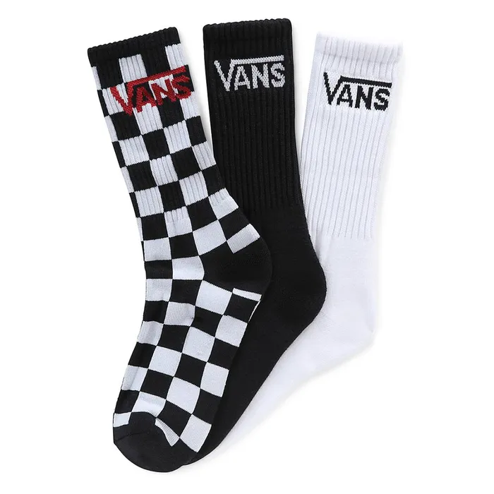 Vans View All Kids Classic Crew Socks 16 3 Pairs Black