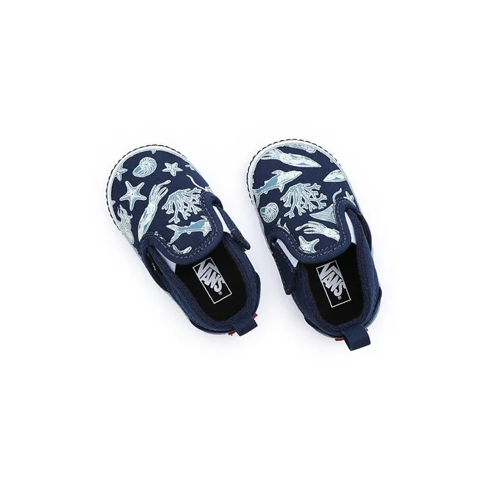 Vans View All Kids Infant SlipOn Hook And Loop Crib Shoes 01 Year Blue