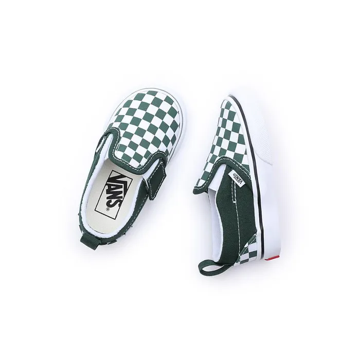 Vans View All Kids Toddler Checkerboard SlipOn Hook And Loop Shoes 14 Years Green