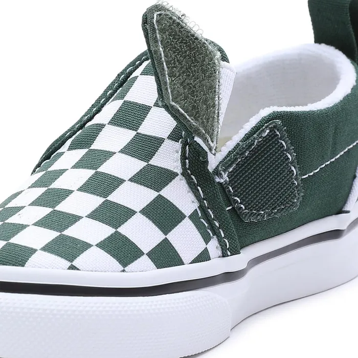 Vans View All Kids Toddler Checkerboard SlipOn Hook And Loop Shoes 14 Years Green