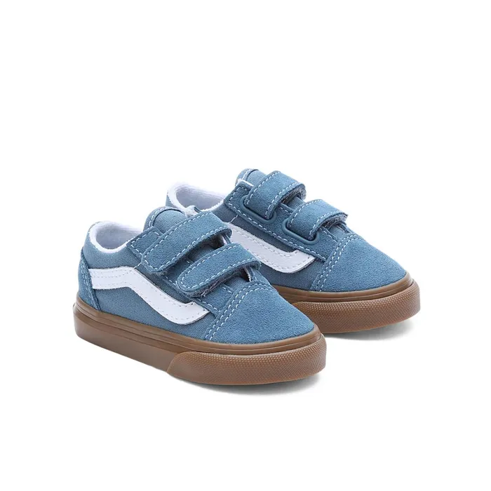 Vans View All Kids Toddler Gum Old Skool Hook And Loop Shoes 14 Years Blue