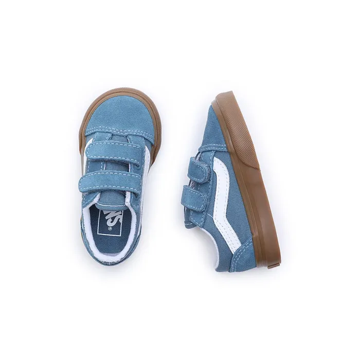 Vans View All Kids Toddler Gum Old Skool Hook And Loop Shoes 14 Years Blue