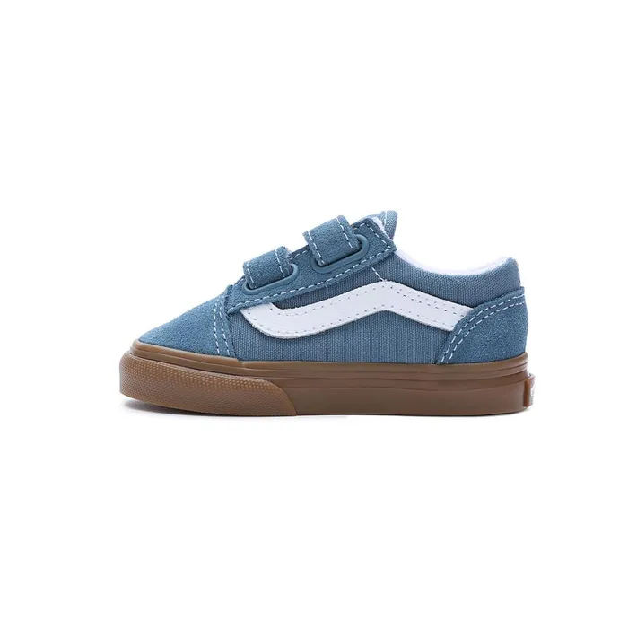 Vans View All Kids Toddler Gum Old Skool Hook And Loop Shoes 14 Years Blue