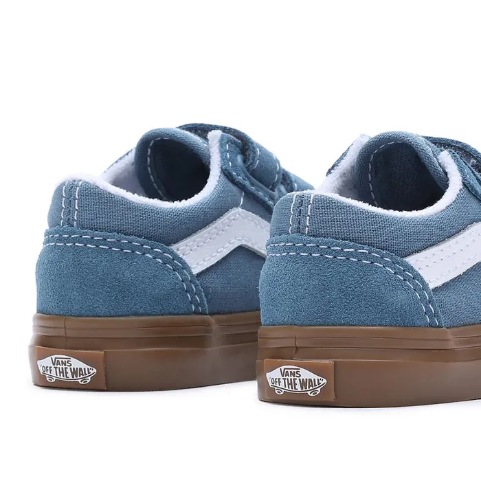 Vans View All Kids Toddler Gum Old Skool Hook And Loop Shoes 14 Years Blue