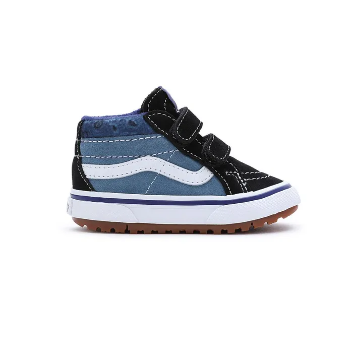 Vans View All Kids Toddler Paisley Sk8Mid Reissue MTE1 Hook And Loop Shoes 14 Years Blue Black